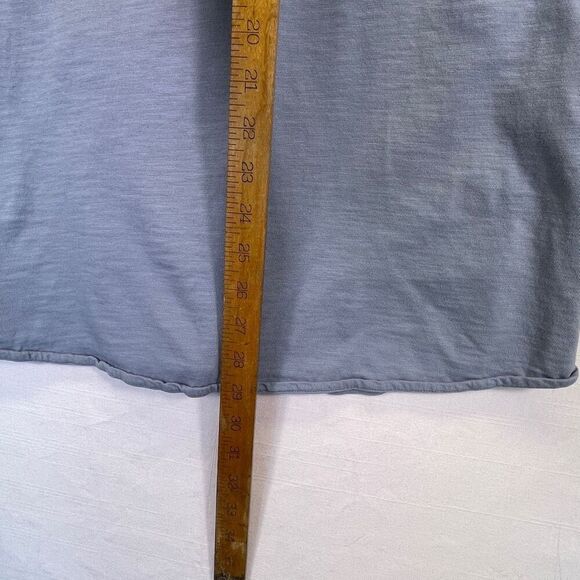 Faherly Blue Organic Cotton Knit Seasons Pocket Short Sleeve Button Up Shirt XL - Picture 8 of 9